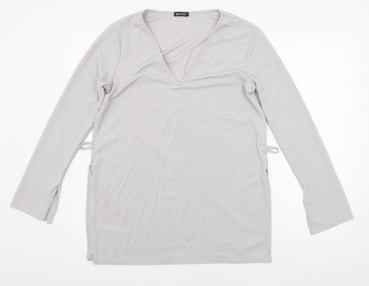 Misspap Womens Grey   Basic T-Shirt Size 12