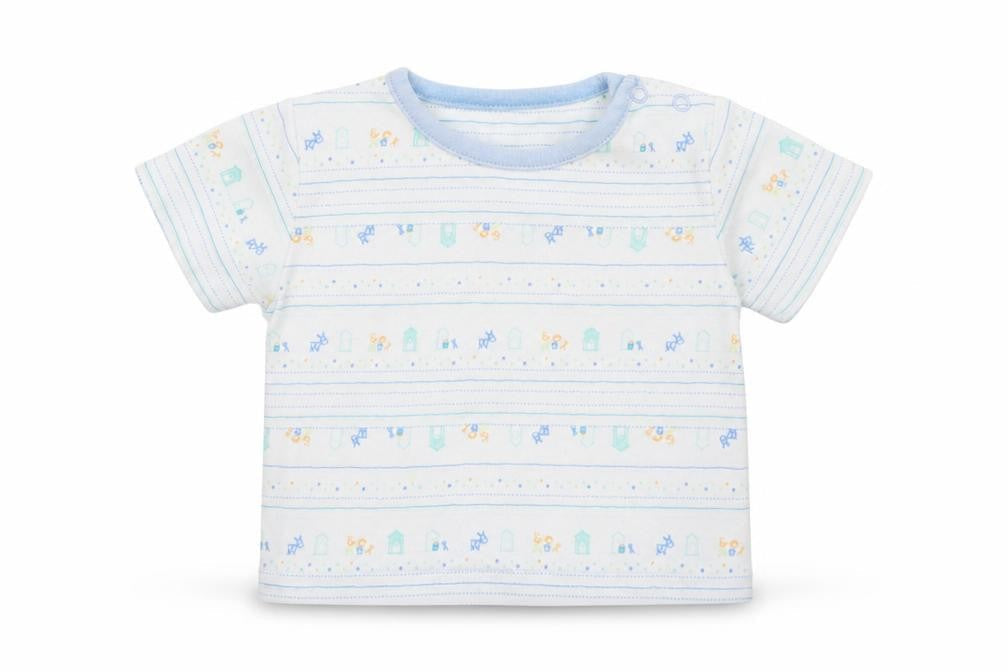 Front view of Marks & Spencer Baby White Geometric Basic T-Shirt, size 3-6, Months