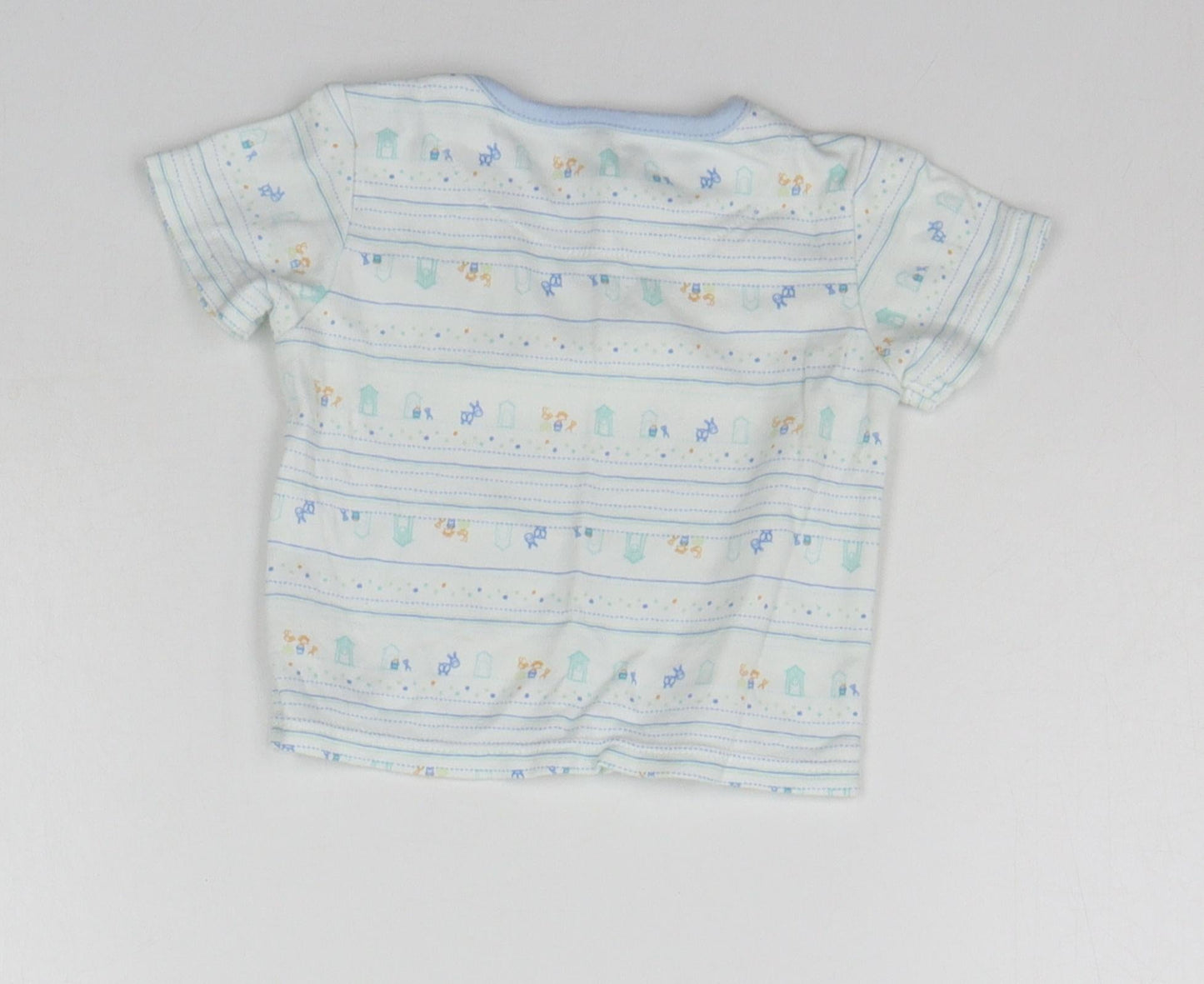 Marks and Spencer Baby White Geometric  Basic T-Shirt Size 3-6 Months