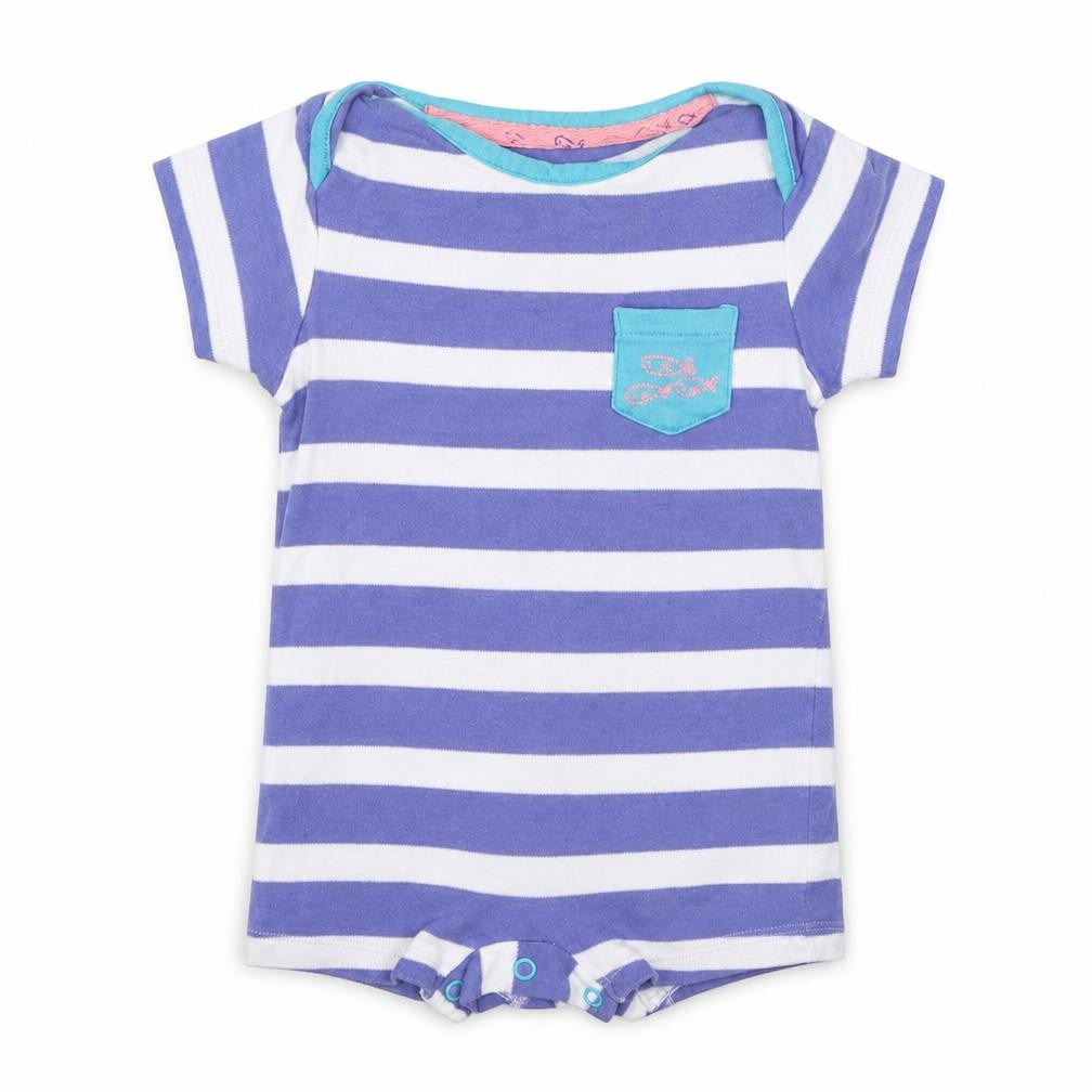 Marks and Spencer Baby Purple Striped  Babygrow One-Piece Size 0-3 Months