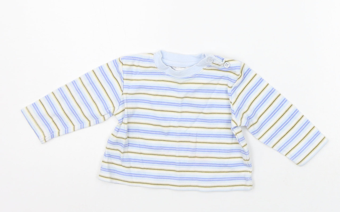 Earlydays Baby Blue Striped  Basic T-Shirt Size 3-6 Months