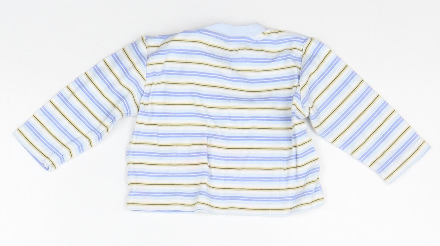 Earlydays Baby Blue Striped  Basic T-Shirt Size 3-6 Months