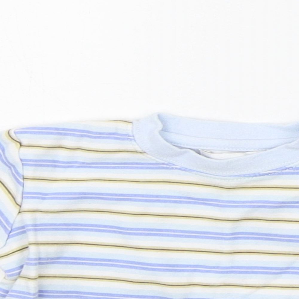 Earlydays Baby Blue Striped  Basic T-Shirt Size 3-6 Months