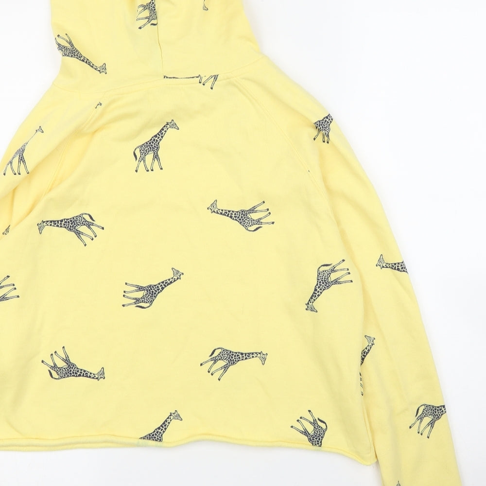 Messy Bun Womens Yellow   Pullover Hoodie Size M