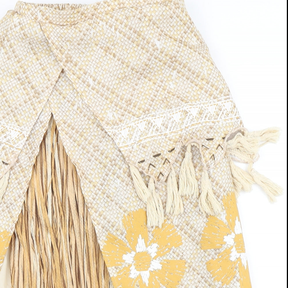 Disney Girls Beige Floral  Skater Skirt Size 7-8 Years - Disney Costume