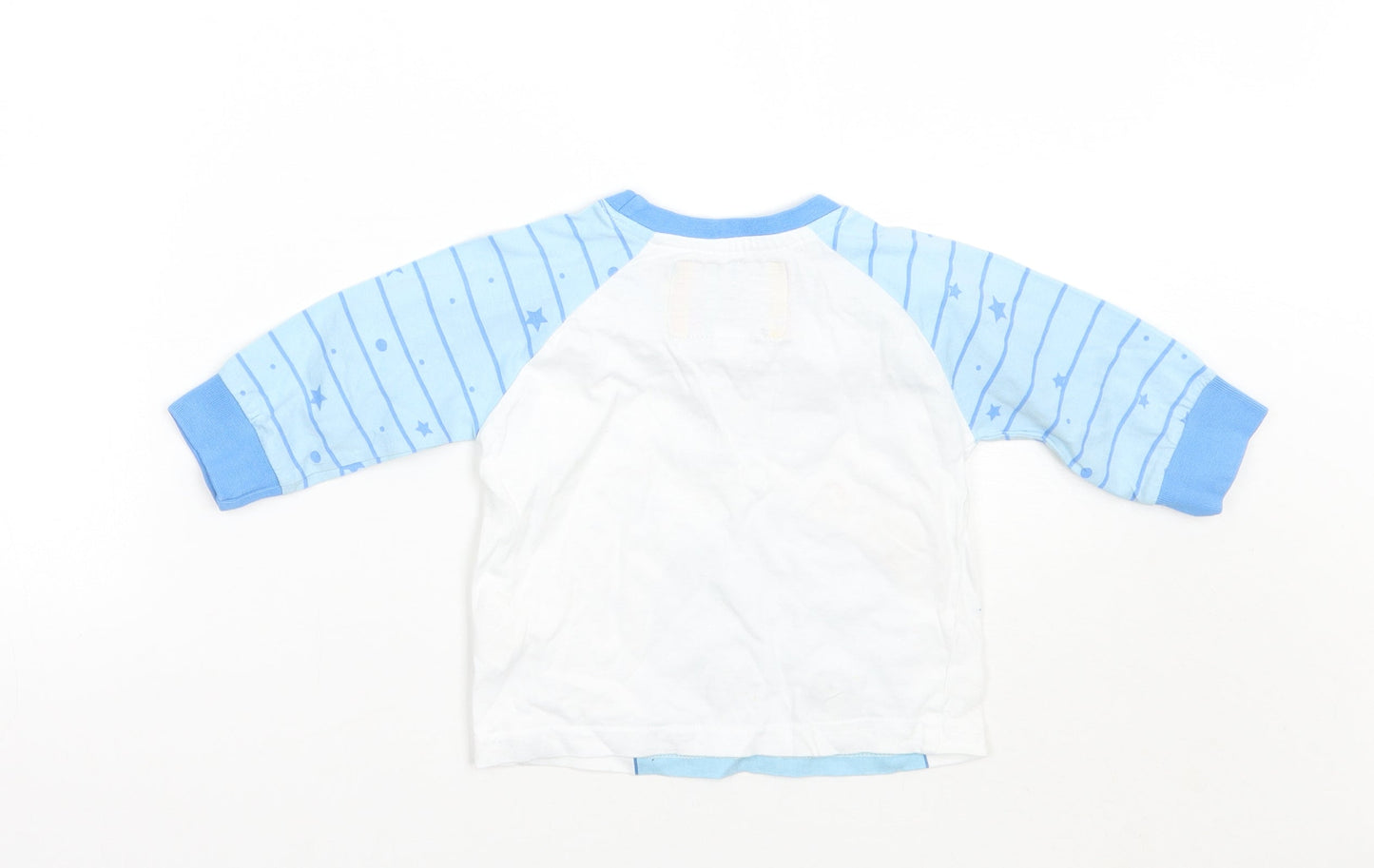 Int he night Baby Blue Striped  Basic T-Shirt Size 9-12 Months