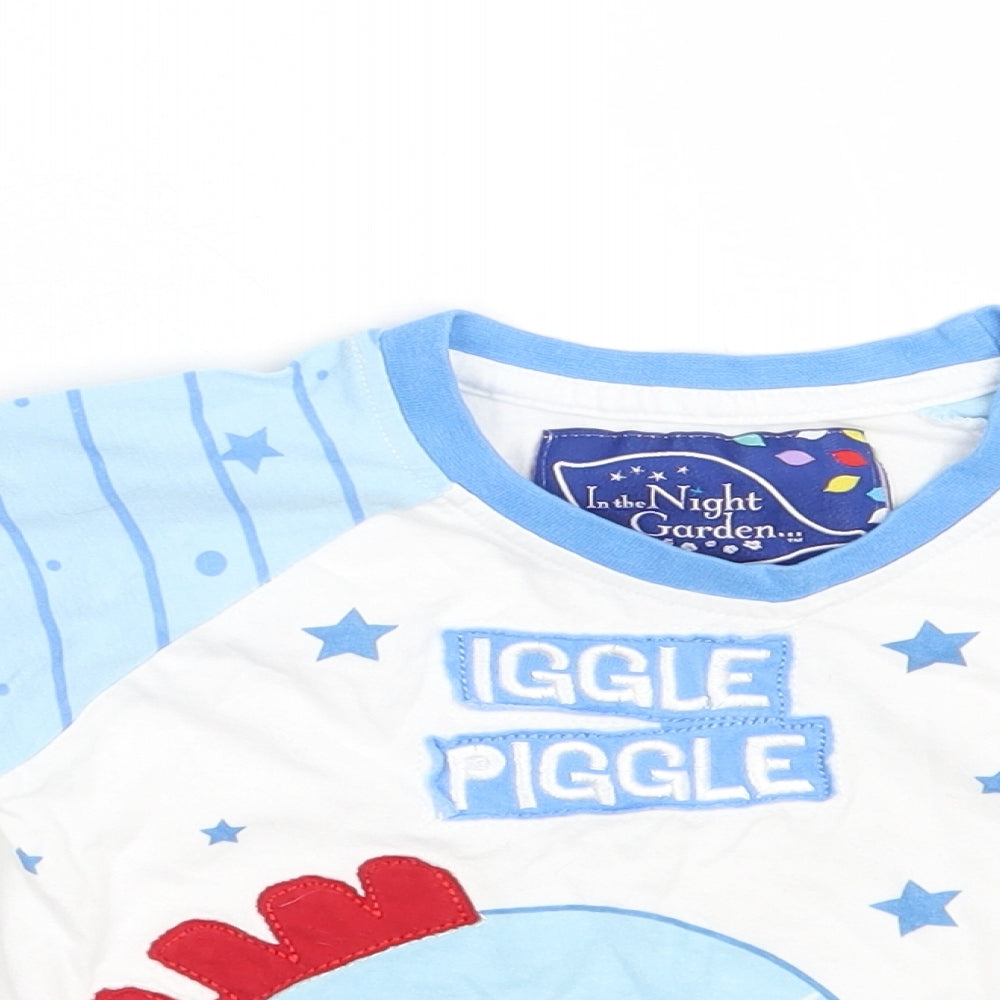 Int he night Baby Blue Striped  Basic T-Shirt Size 9-12 Months