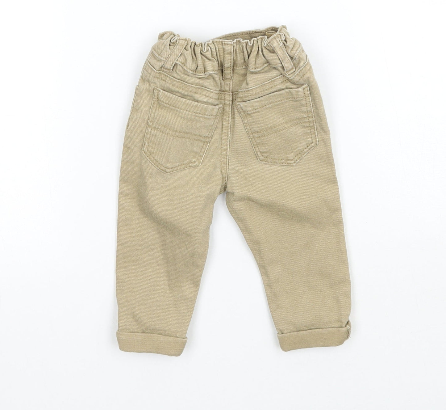Denim & Co. Boys Beige   Cargo Jeans Size 3-6 Months
