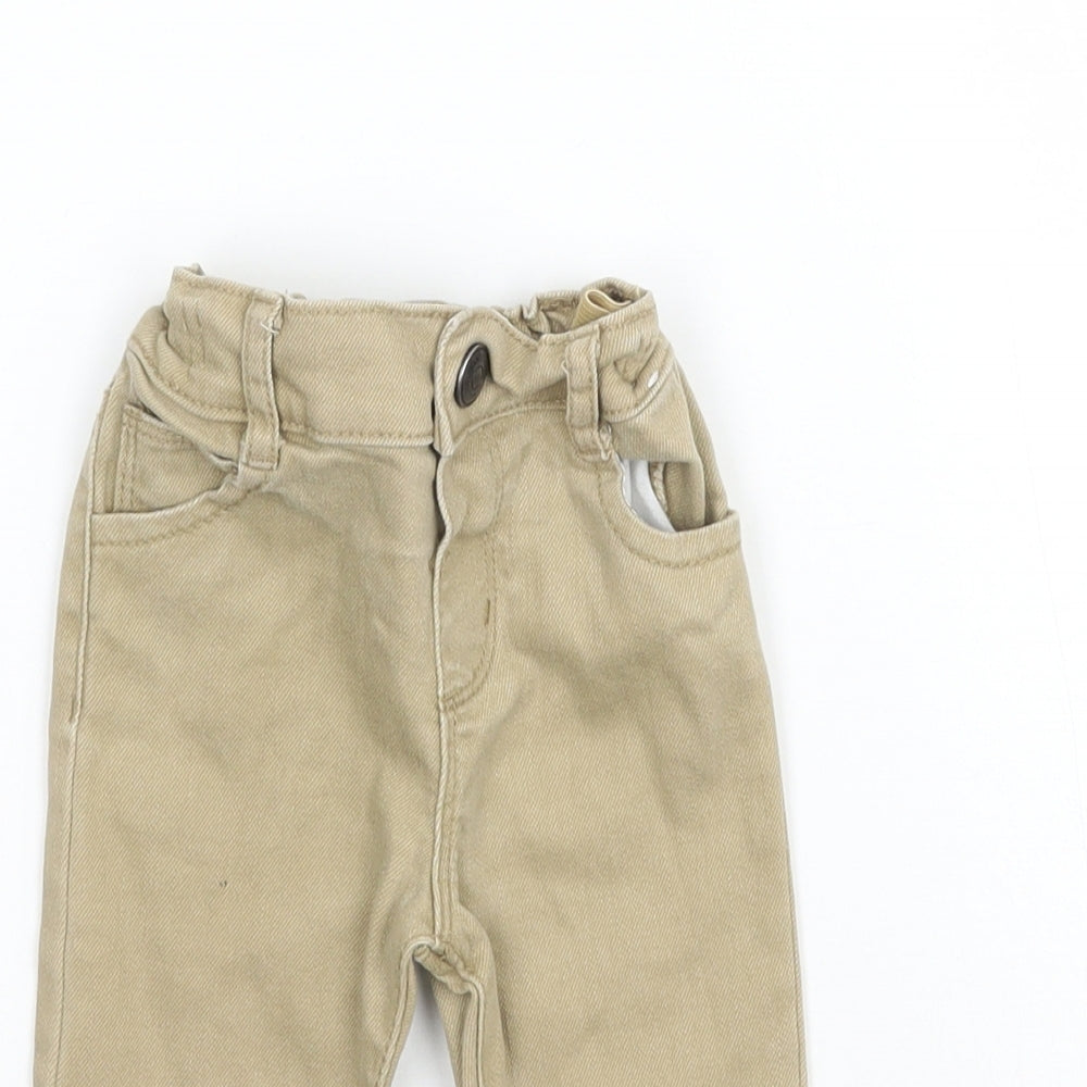 Denim & Co. Boys Beige   Cargo Jeans Size 3-6 Months