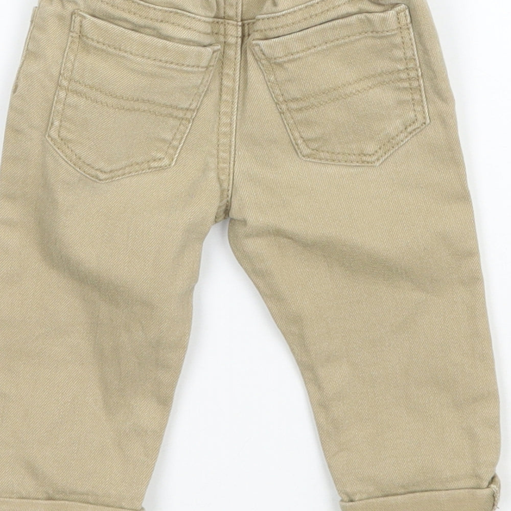 Denim & Co. Boys Beige   Cargo Jeans Size 3-6 Months