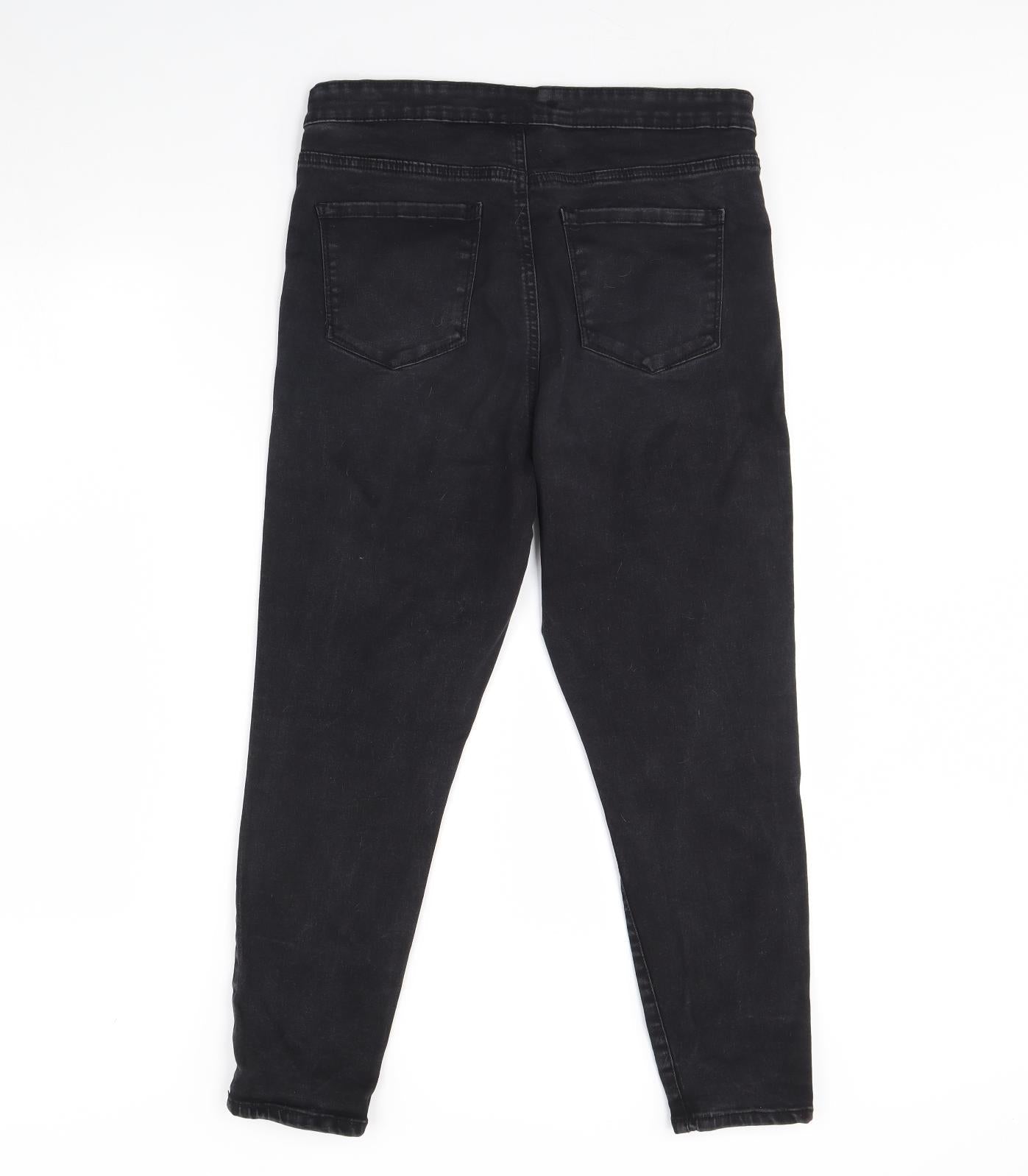 Denim & Co. Womens Black  Denim Skinny Jeans Size 14 L26 in