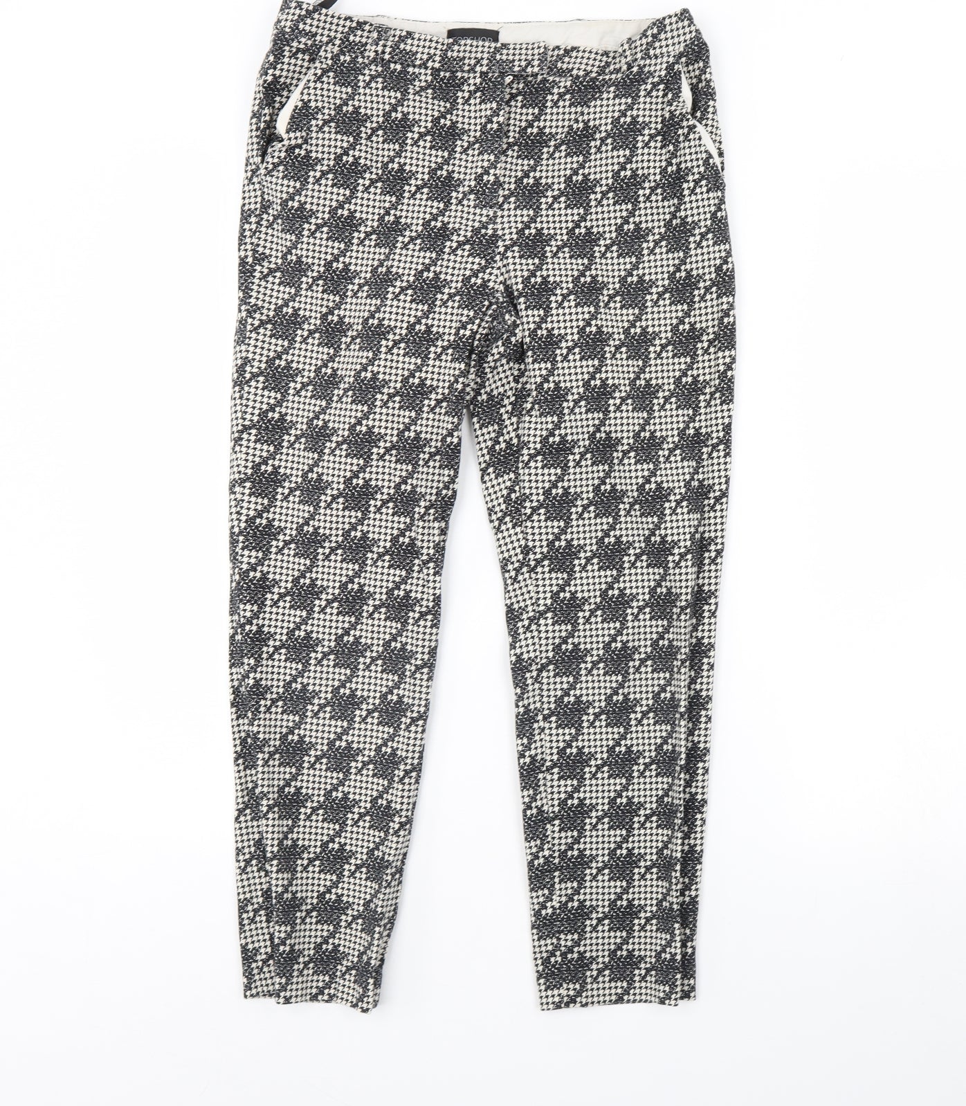 Topshop Womens Blue Herringbone  Trousers  Size 10 L28 in