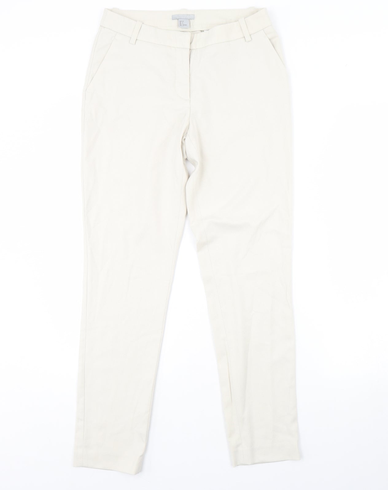 H&M Womens Ivory   Trousers  Size 6 L30 in