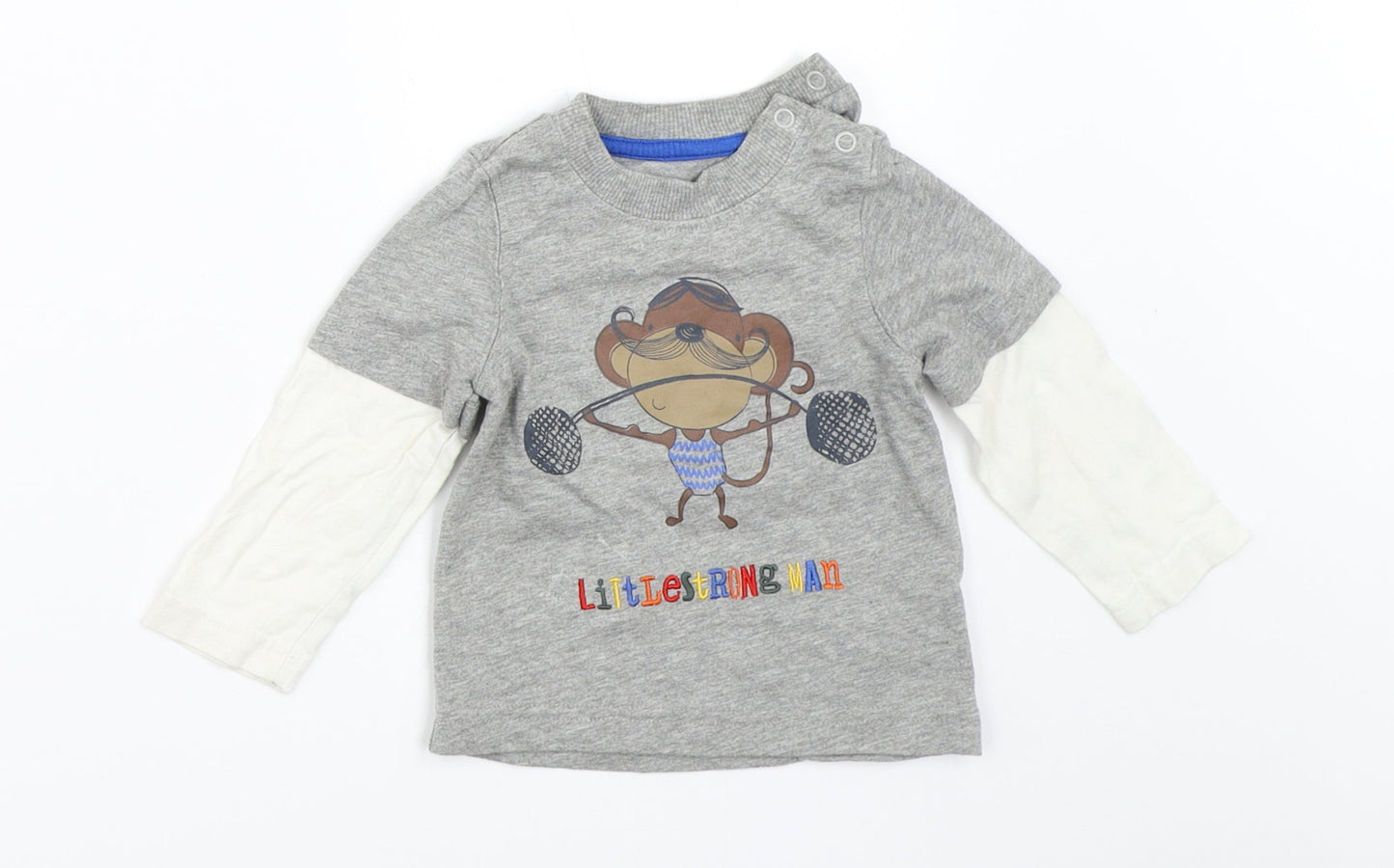 Mothercare Boys Grey   Basic T-Shirt Size 6-9 Months