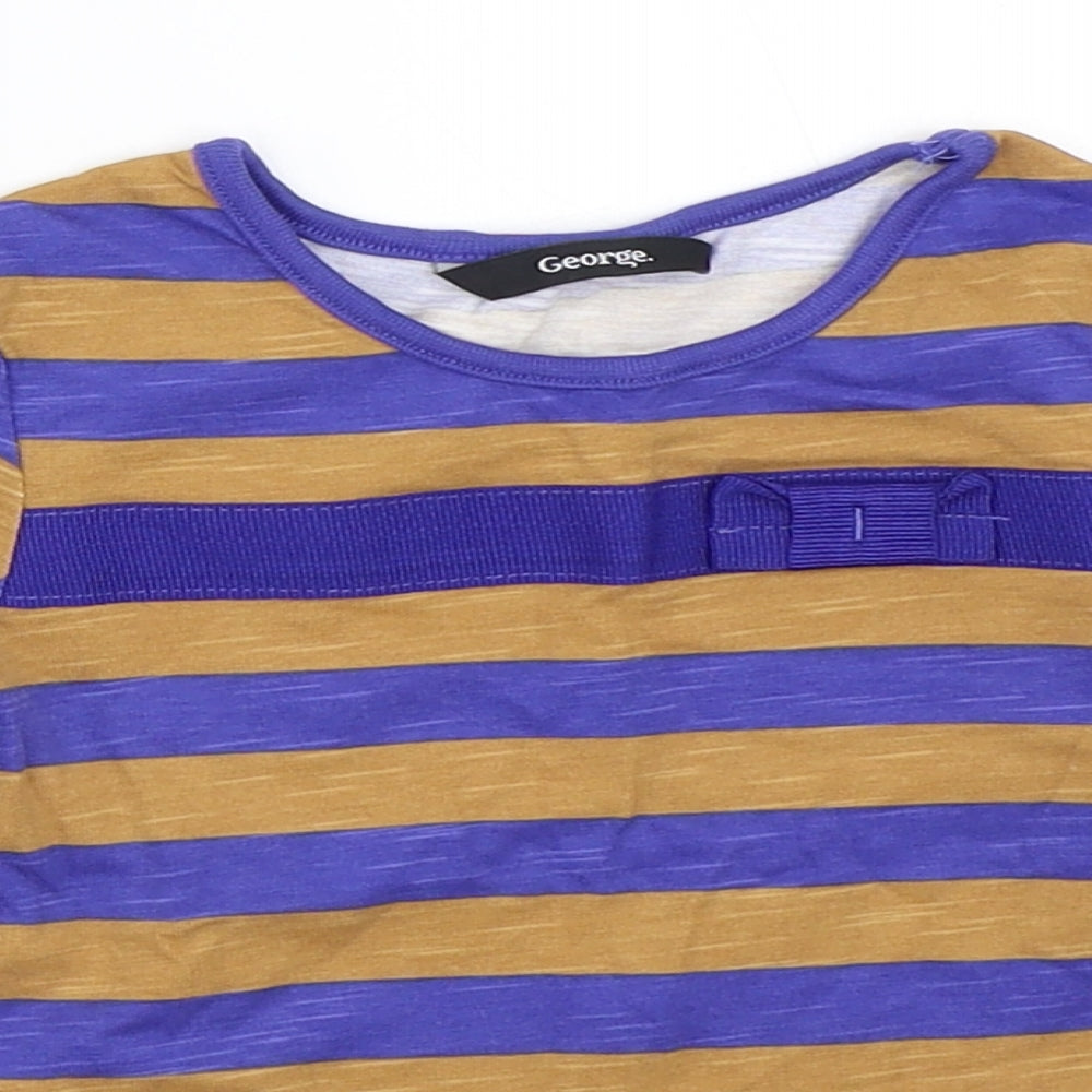 George Girls Blue Striped  Basic T-Shirt Size 18-24 Months
