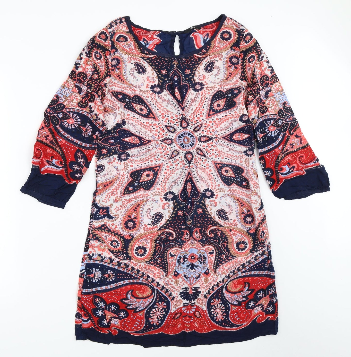 M&Co Womens Blue Geometric  Shift  Size 10