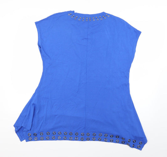 marble Womens Blue   Basic Blouse Size L