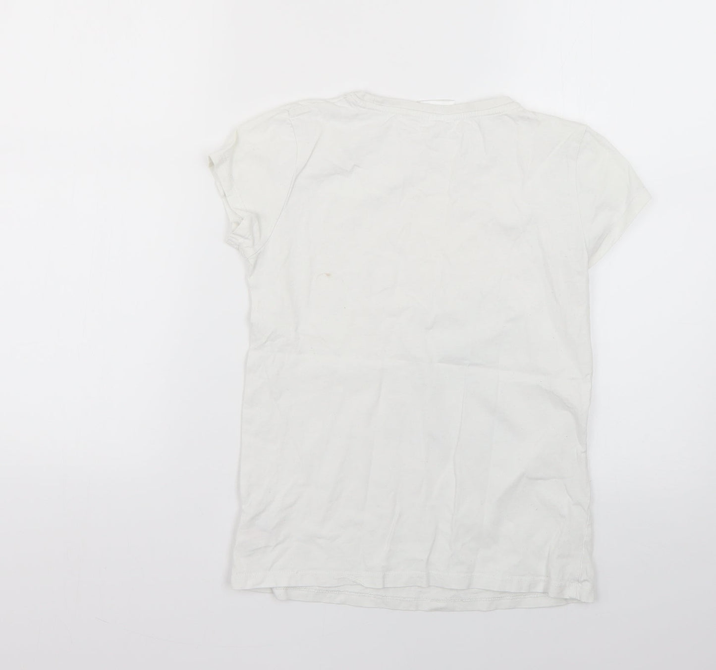 me to you Girls White Geometric  Basic T-Shirt Size 10-11 Years
