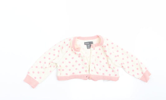 Gap Girls Pink Polka Dot  Cardigan Jumper Size 3-6 Months