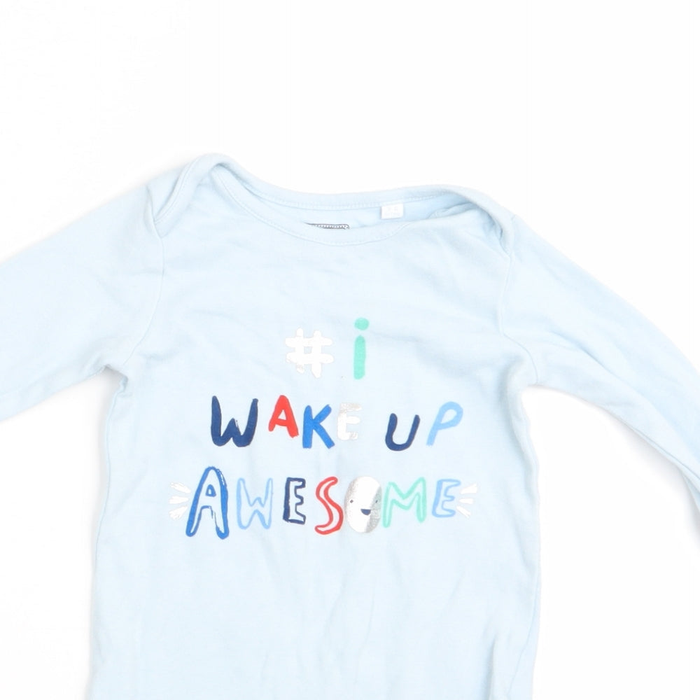 Blue Zoo Boys Blue Solid   One Piece Size 3-6 Months  - I wake up awesome
