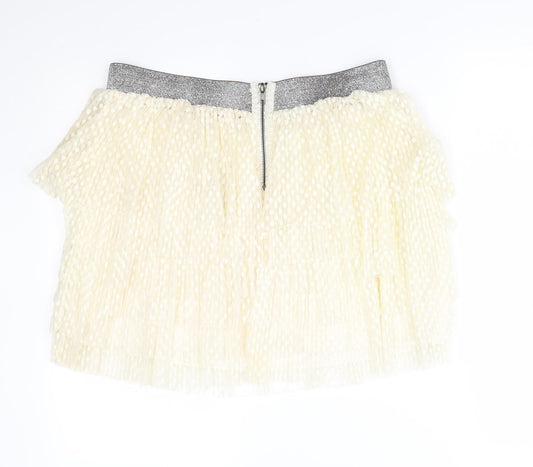 A wear Womens White   A-Line Skirt Size L  - layered