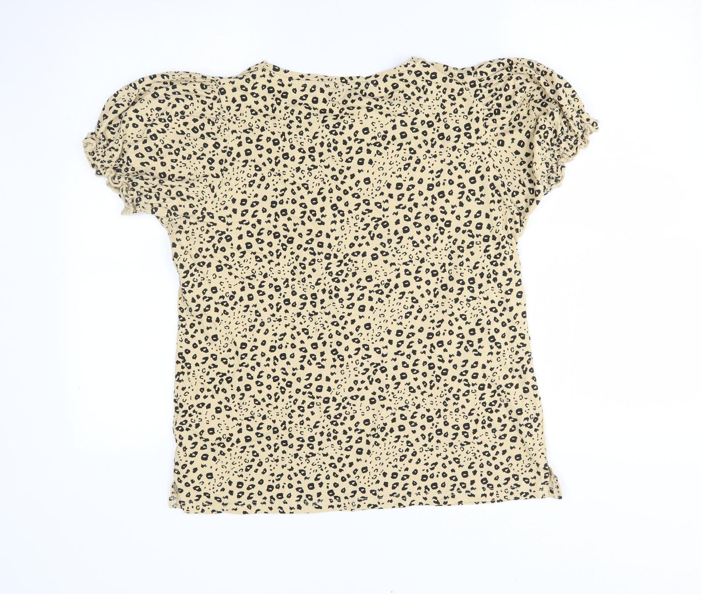 Dorothy Perkins Womens Yellow Animal Print  Basic Blouse Size L