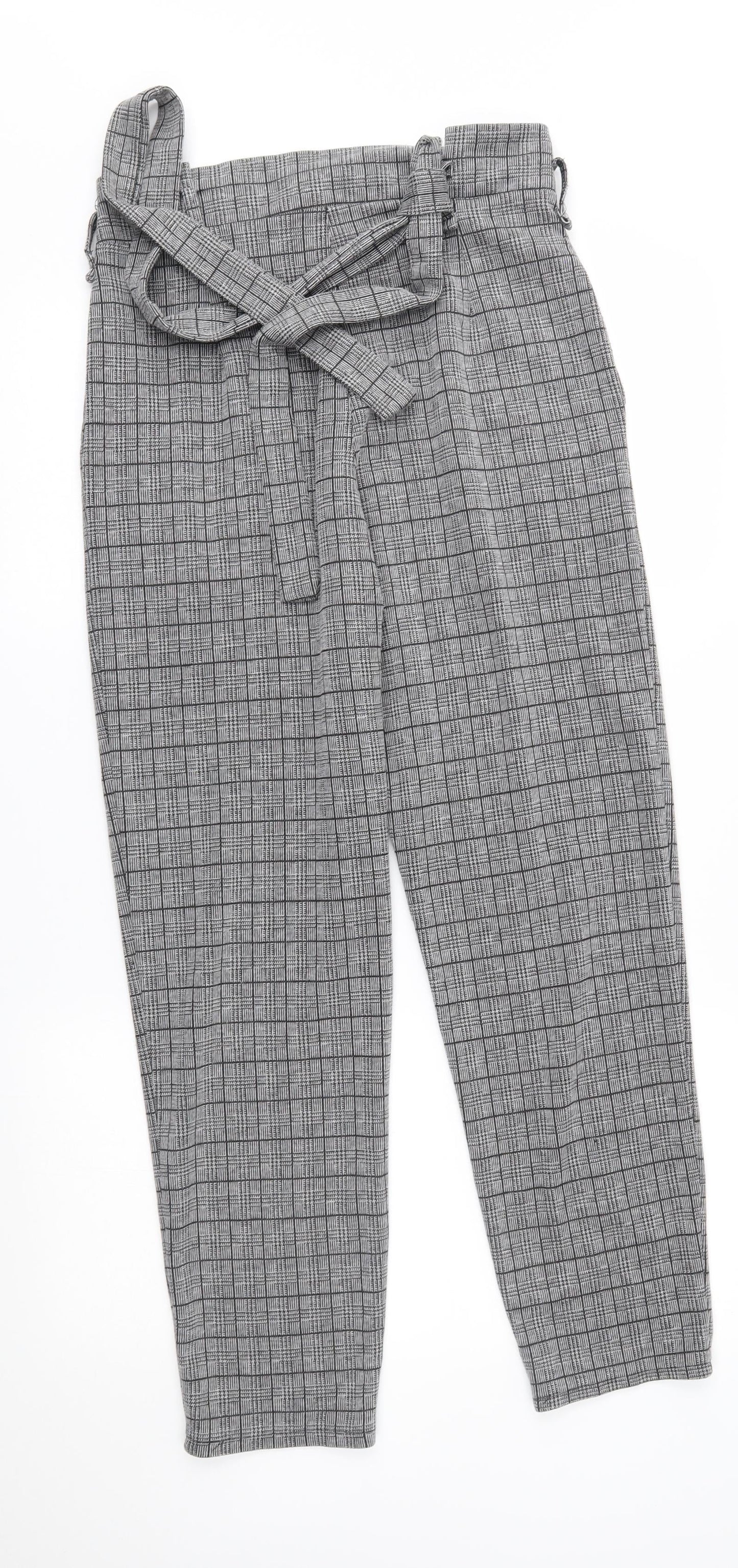 Preworn Womens Grey Plaid  Rain Trousers Trousers Size M L27 in
