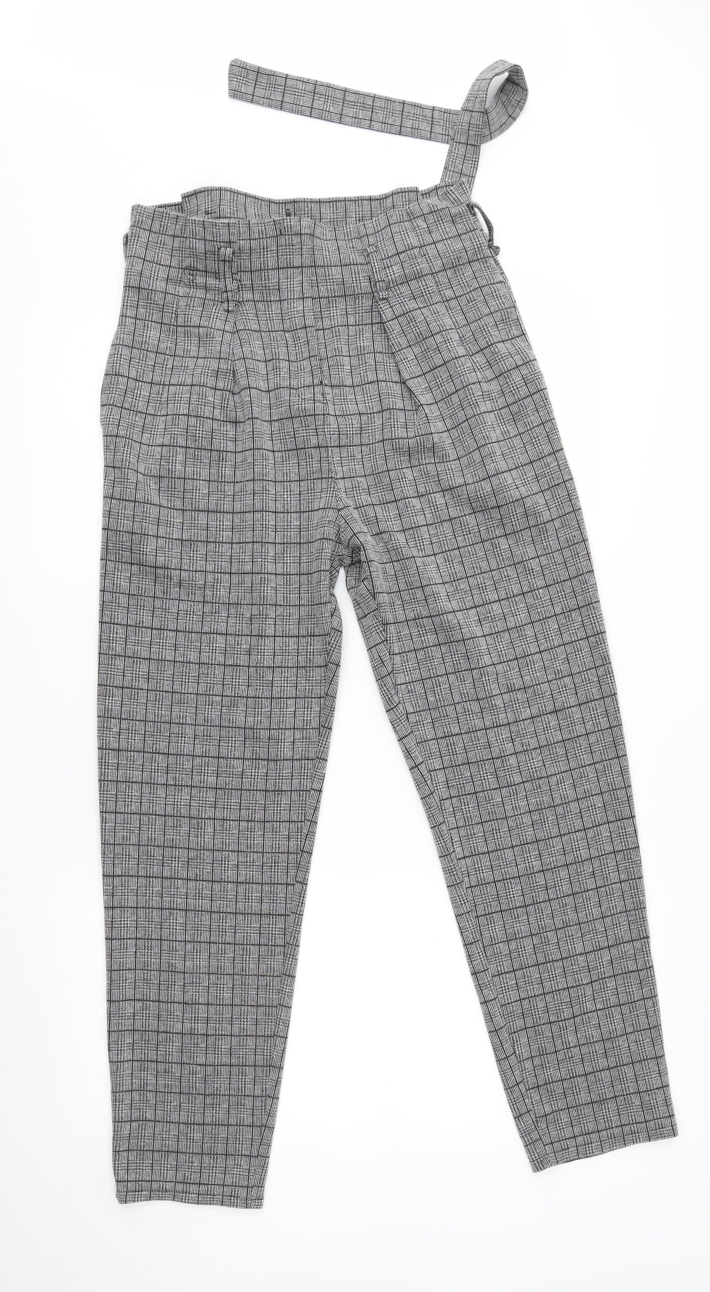 Preworn Womens Grey Plaid  Rain Trousers Trousers Size M L27 in