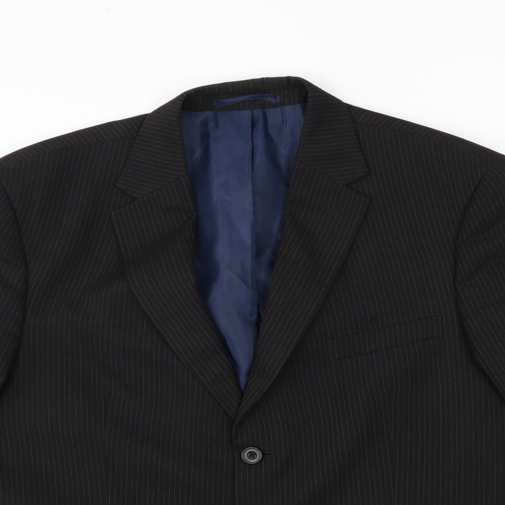 Greenwoods Mens Black Striped  Jacket Blazer