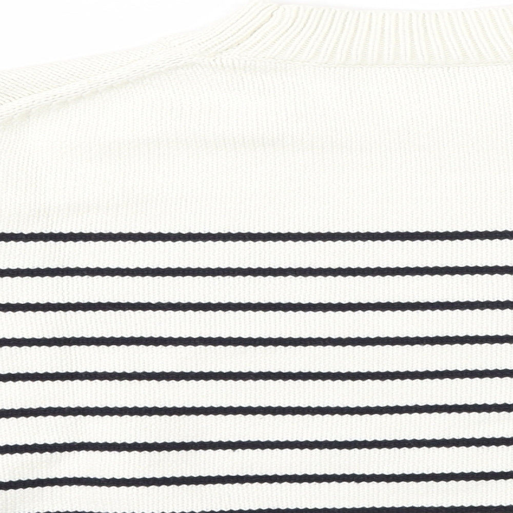 Preworn Womens Multicoloured Striped Knit Henley Jumper Size S