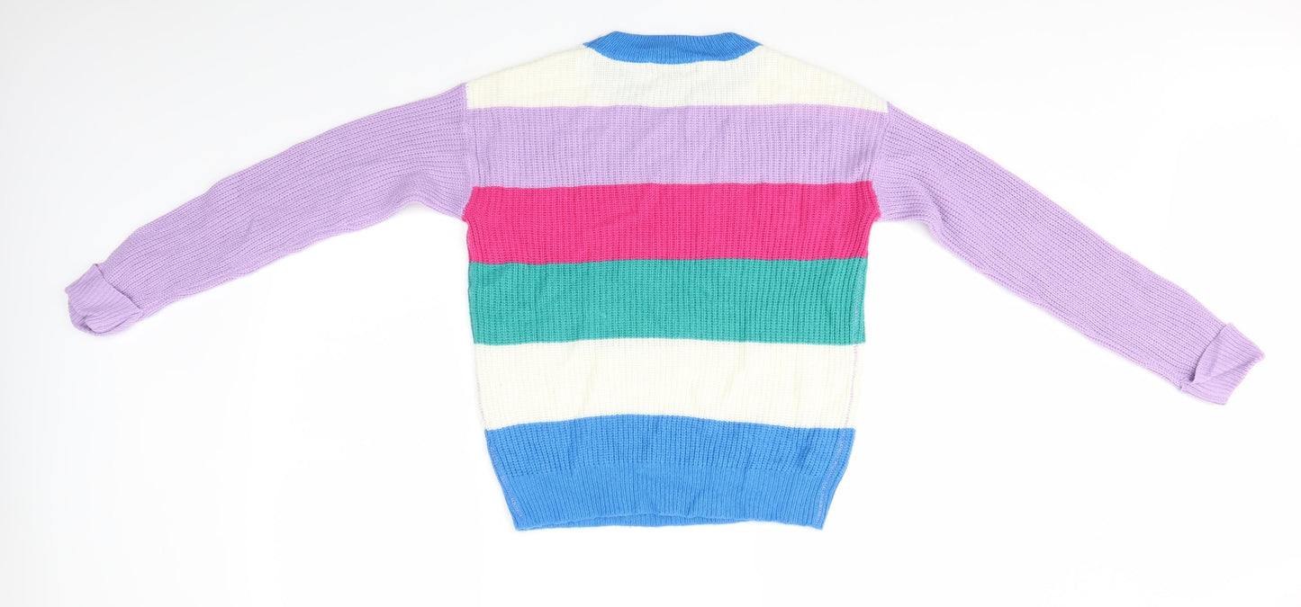 Studio Womens Multicoloured Striped  Pullover Jumper Size 8