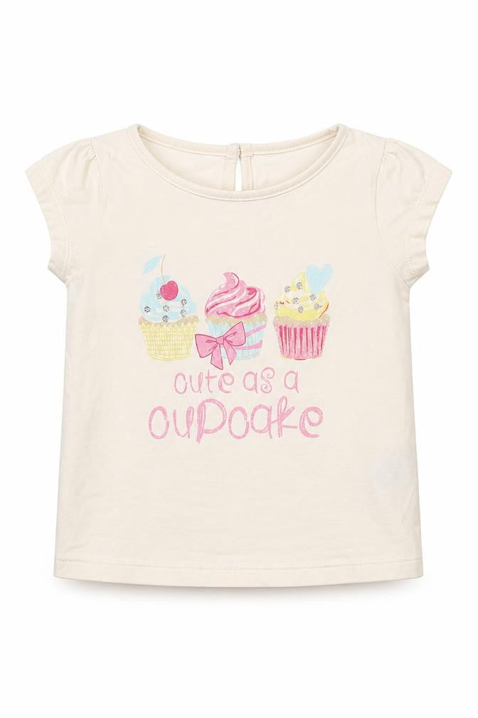 Front view of Matalan Baby Beige Basic T-Shirt, size 12-18, Months - Cupcake