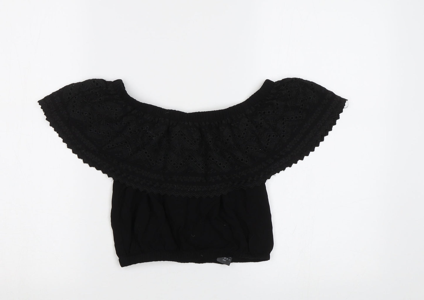 New Look Womens Black   Cropped Blouse Size 8