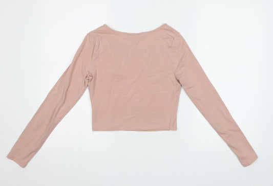 New Loo Womens Pink   Cropped T-Shirt Size 8
