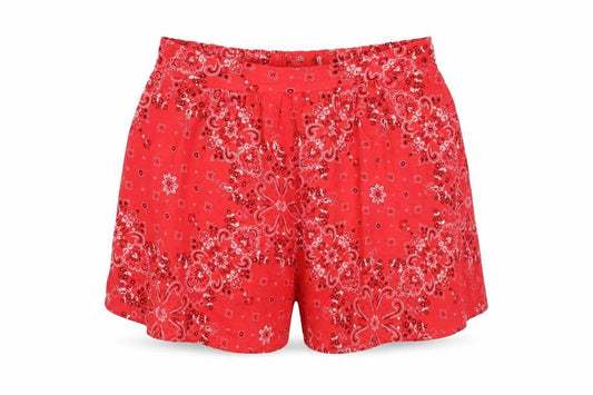 Hollister Womens Red Paisley  Bermuda Shorts Size XS