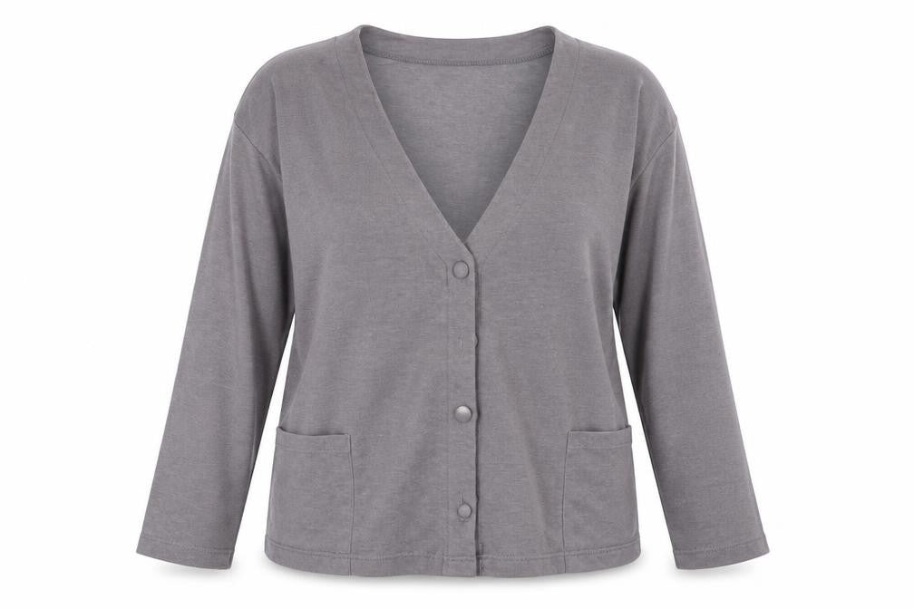 Design Essentials Womens Grey   Cardigan Jumper One Size