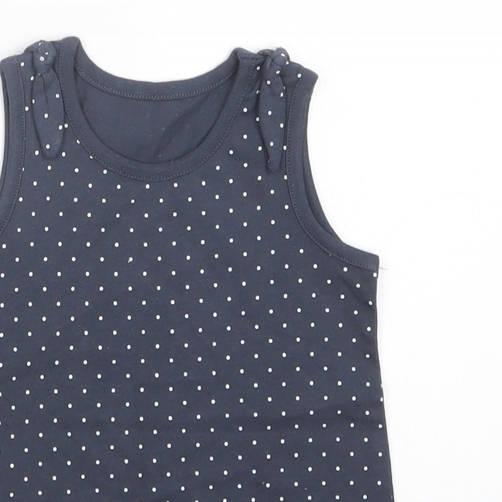George Girls Blue Polka Dot  Tank Dress  Size 12-18 Months