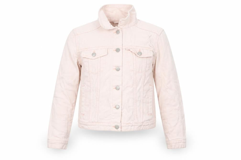 Front view of H&M girls’ pink jacket, size 15, years