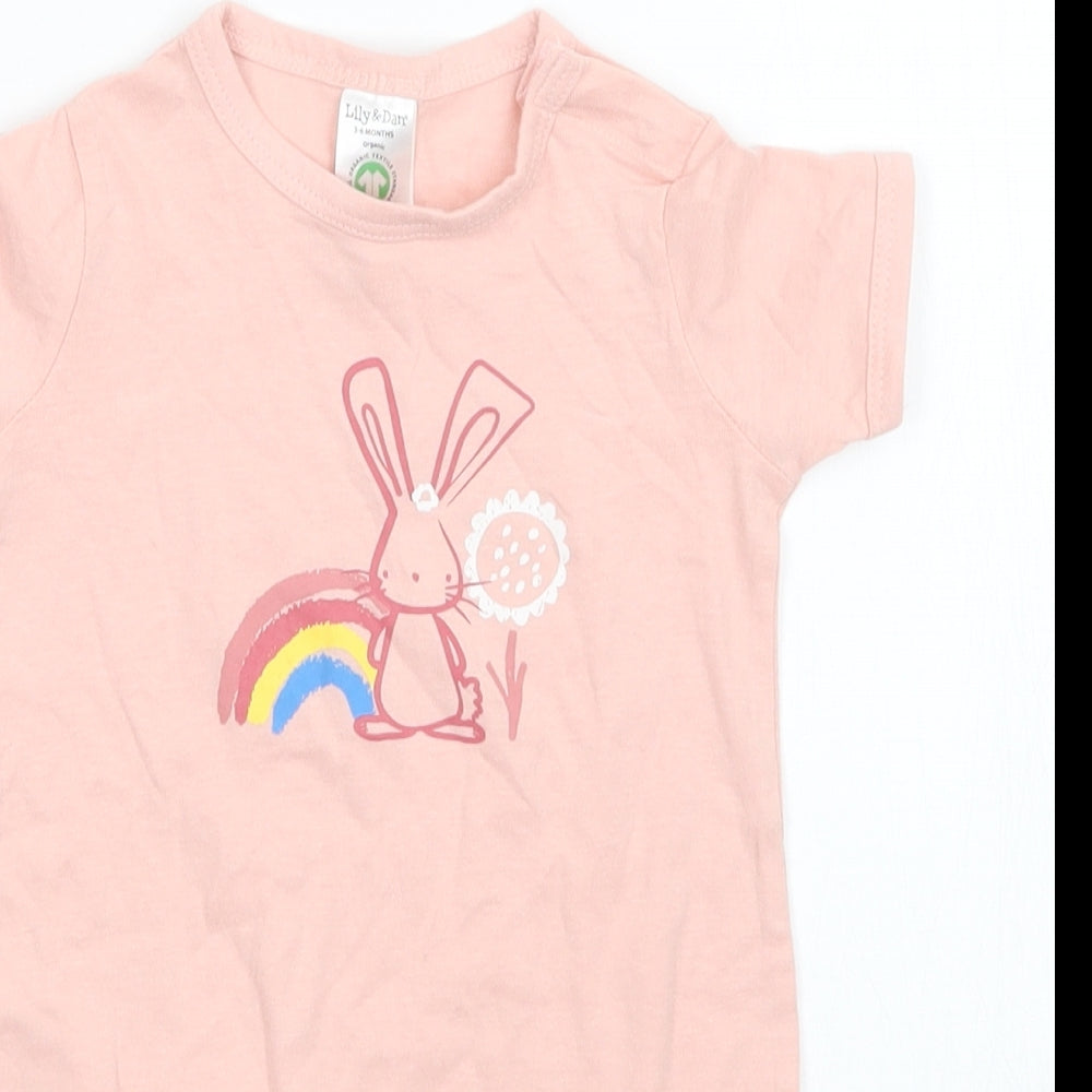 Lily & Dan Girls Pink   Romper One-Piece Size 3-6 Months