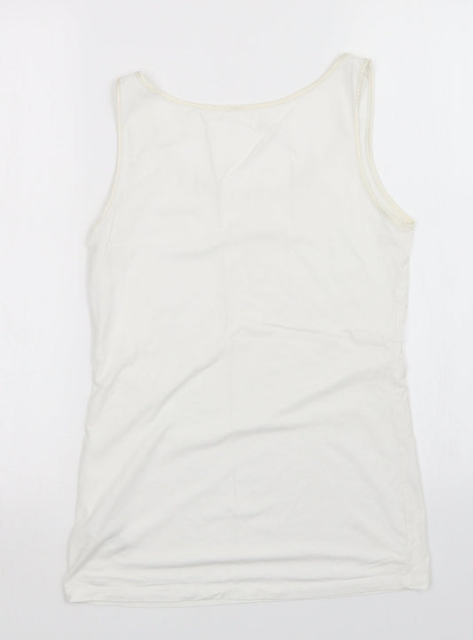M&S Womens White   Basic Tank Size 12