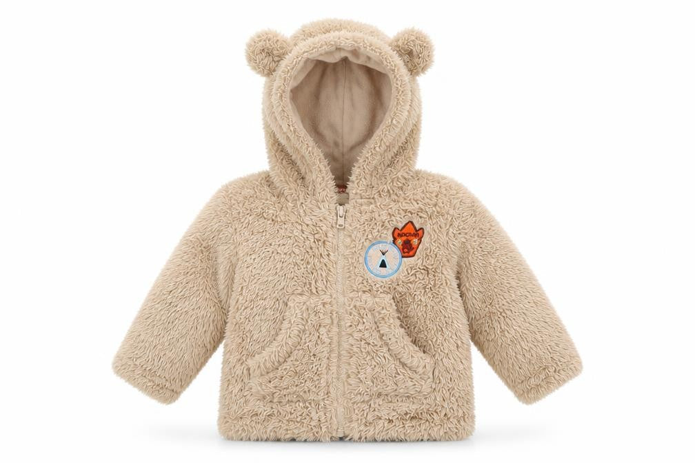 Front view of RJR.John Rocha Baby Brown Full Zip Jumper, size 0-3, Months
