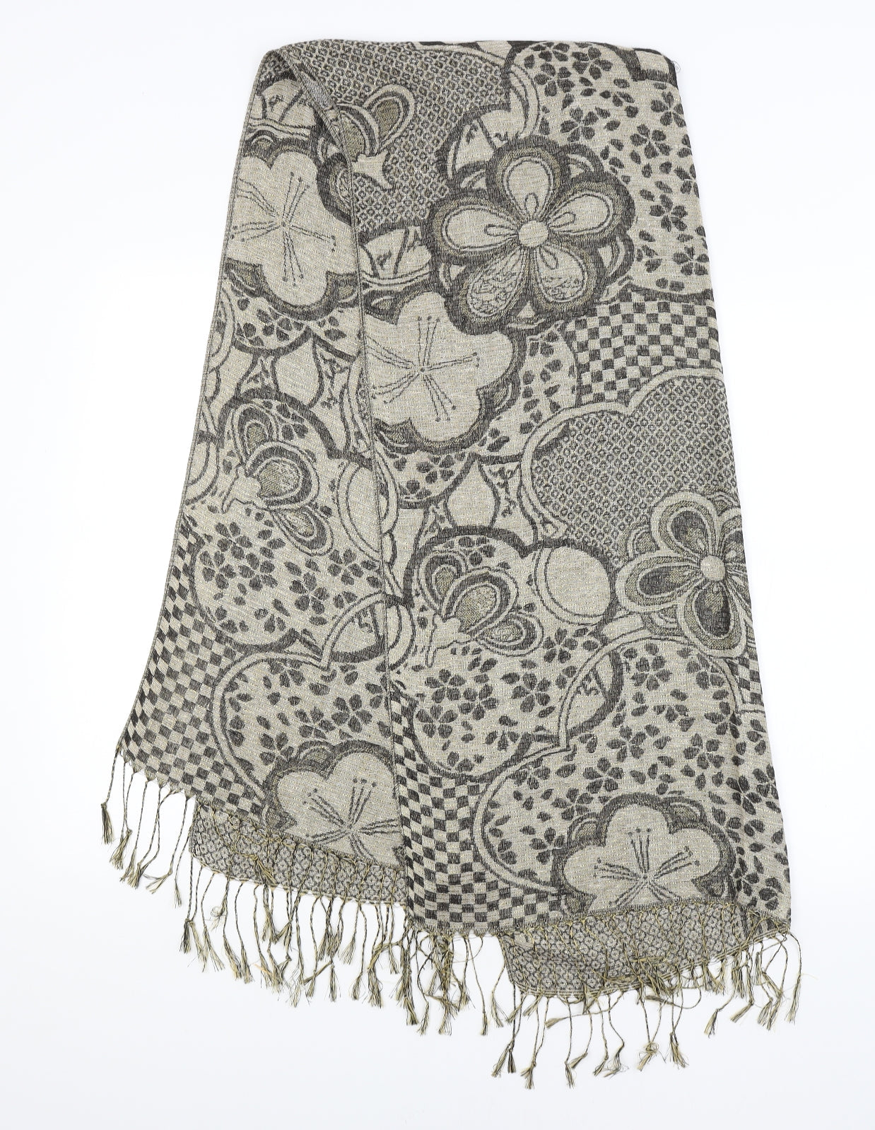 Preworn Womens Beige Floral   Shawl/Wrap