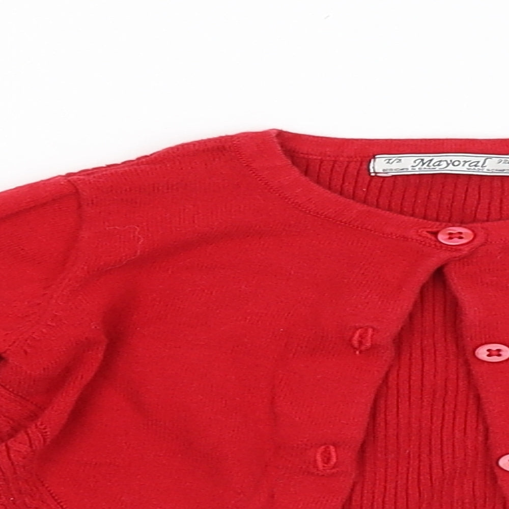 Mayoral Baby Red   Cardigan Jumper
