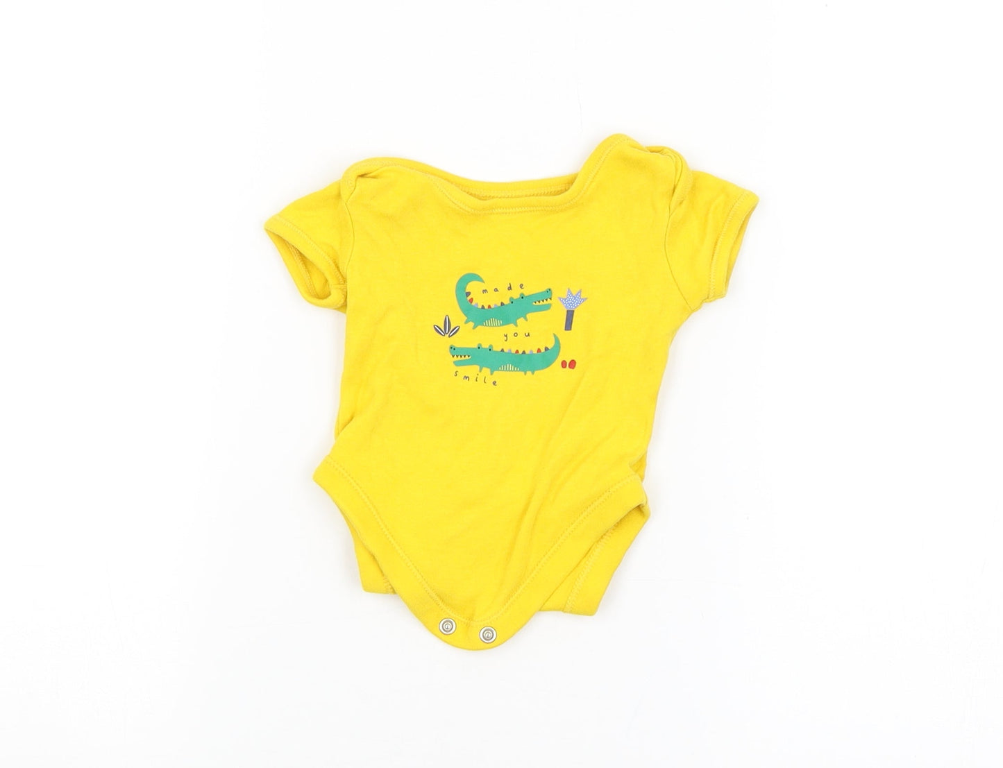 George Baby Yellow   Babygrow One-Piece Size 0-3 Months  - DINOSAURS