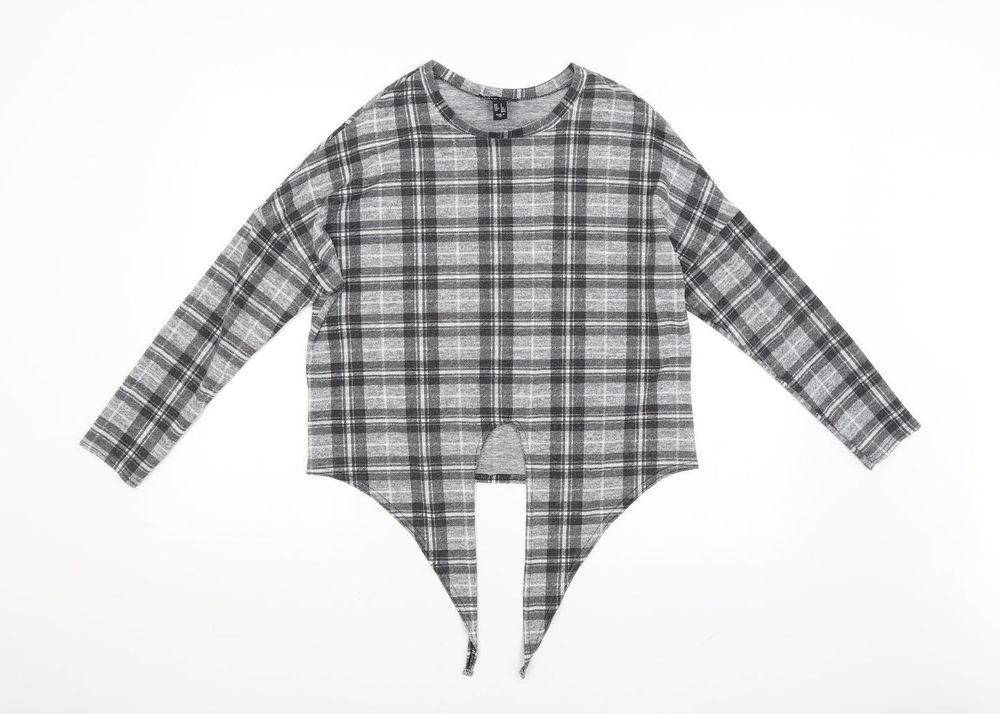 New Look Womens Grey Check  Pullover Jumper Size S