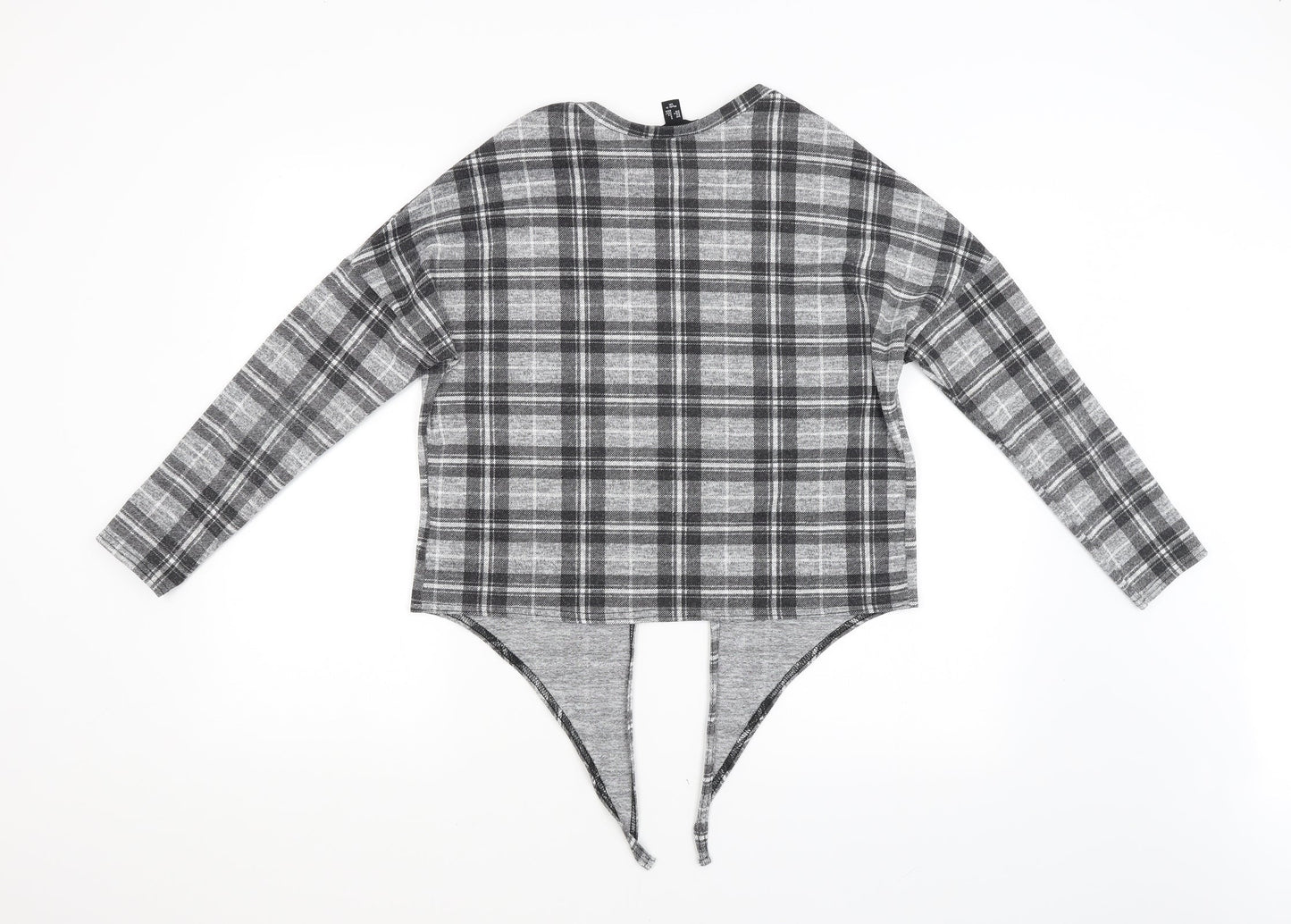 New Look Womens Grey Check  Pullover Jumper Size S