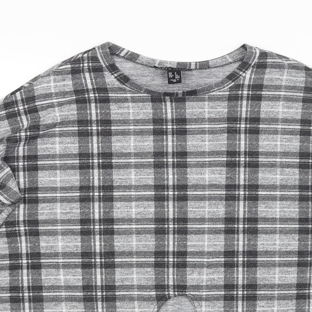 New Look Womens Grey Check  Pullover Jumper Size S