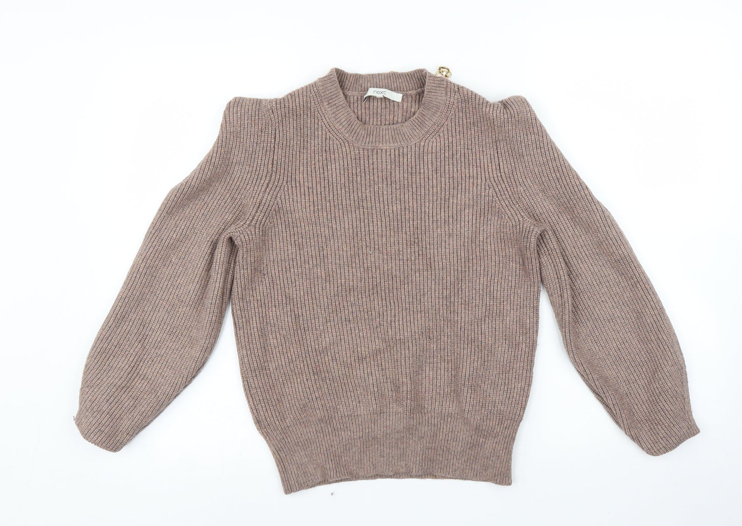 NEXT Womens Brown   Pullover Jumper Size S  - Gold Necklace