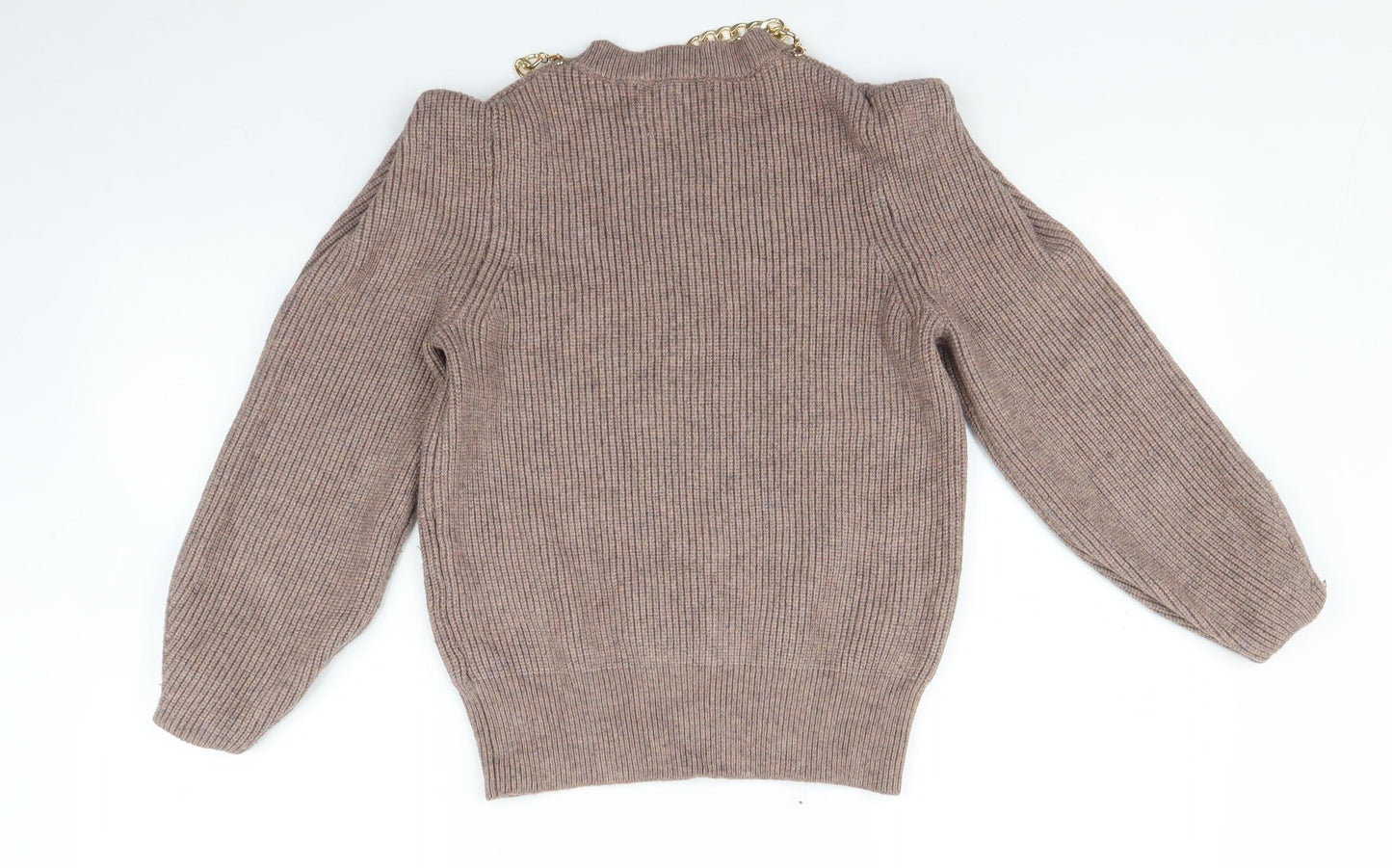 NEXT Womens Brown   Pullover Jumper Size S  - Gold Necklace