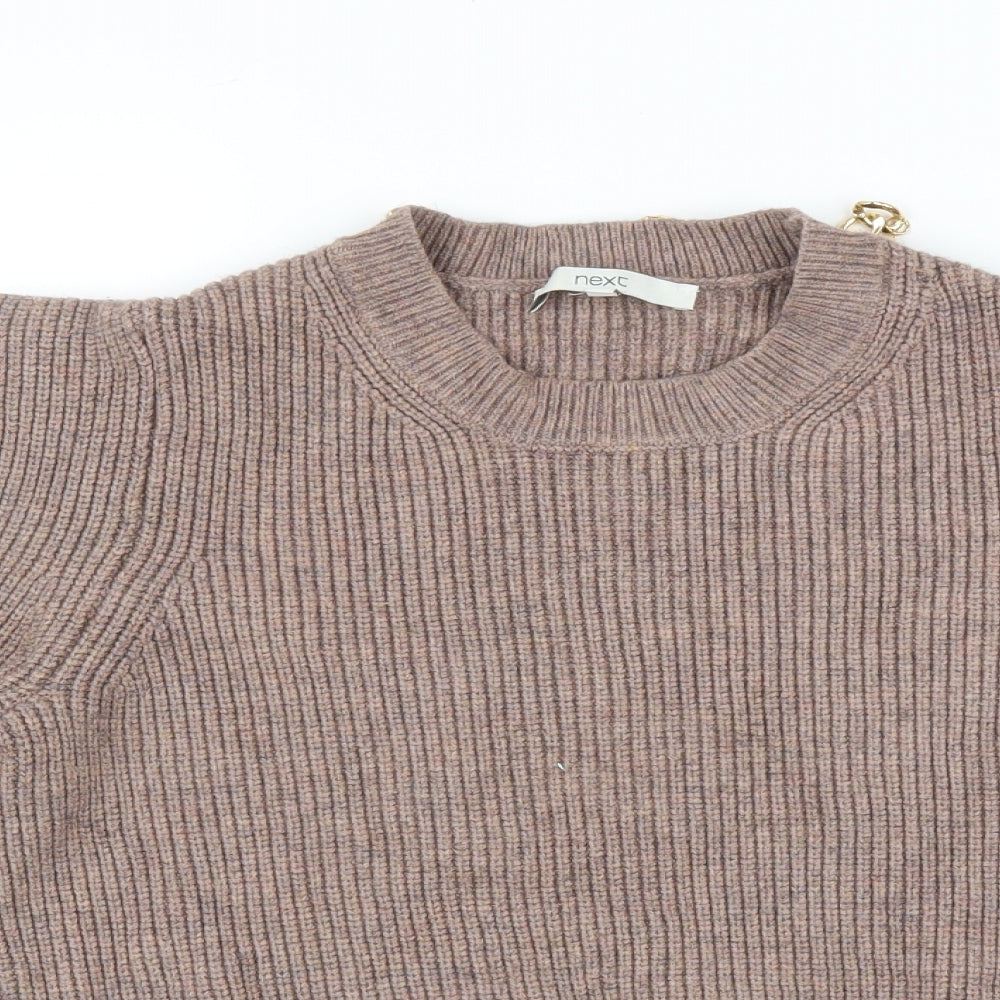 NEXT Womens Brown   Pullover Jumper Size S  - Gold Necklace